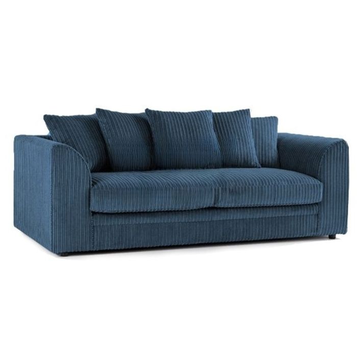 OXFORD Jumbo Cord 3 Seater Scatterback Sofa - Blue