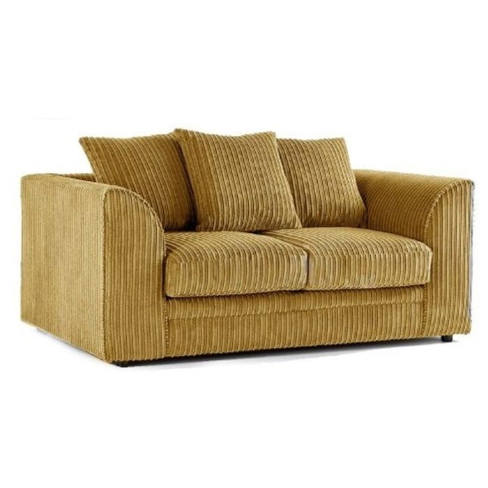 OXFORD Jumbo Cord 2 Seater Scatterback Sofa - Mustard