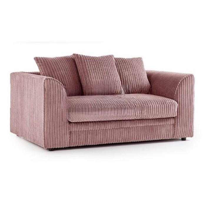 OXFORD Jumbo Cord 2 Seater Scatterback Sofa - Pink
