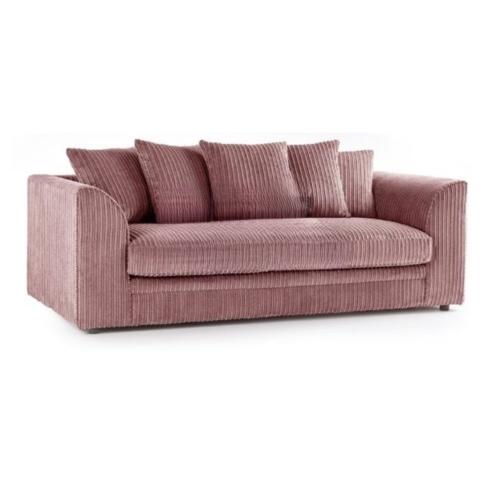 OXFORD Jumbo Cord 3 Seater Scatterback Sofa - Pink