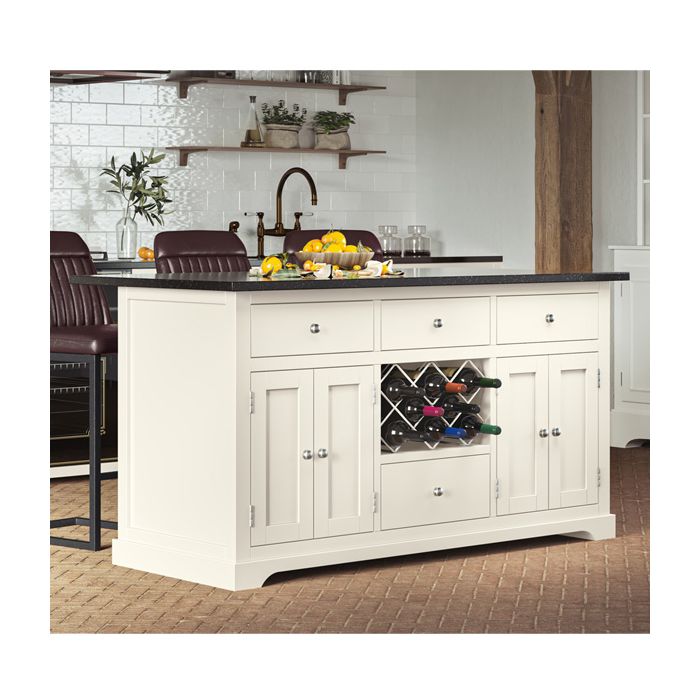 Versatile Design Cream Kitchen Island with Black Granite Worktop