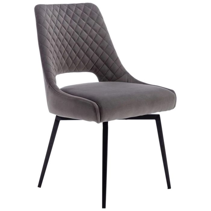 SPARCO Velet Tapered Back Dining Swivel Chair Set of 2 - Graphite