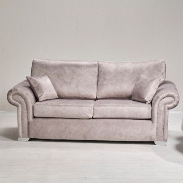LYNDA Dapple Fabric 2 Seater Fullback Sofa - Silver