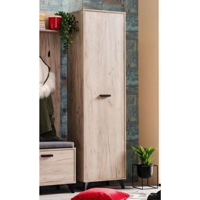 KIA 1 Door Wardrobe Grey Oak Finish - 53.5cm