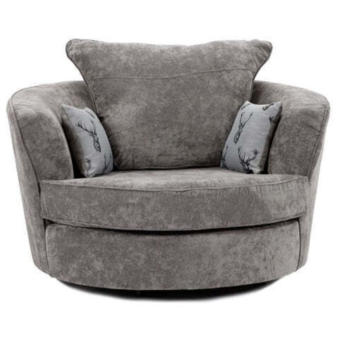 VERONA Fabric Swivel Chair - Grey