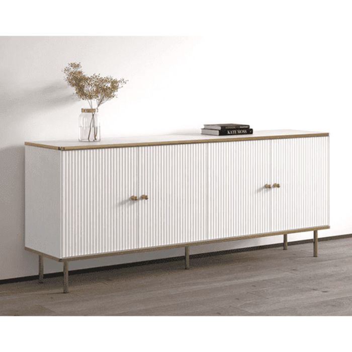 Eldawy Gold Touch 4 Door Wide Sideboard - White