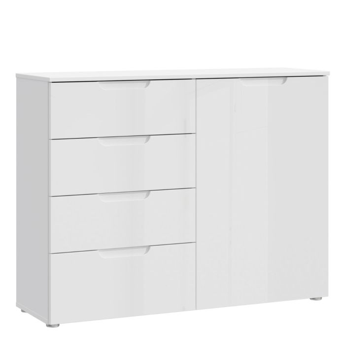 White Chest of Drawers - SKEGNESS I Large Chest 4 Drawers