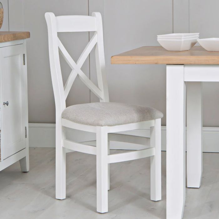 FANSER Cushioned Seat Dining Chair Set of 2 - White
