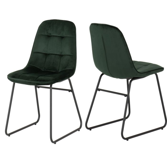 Hamilton Large Dining Set with Lukas Chairs - Oak Effect Black Emerald Green Velvet