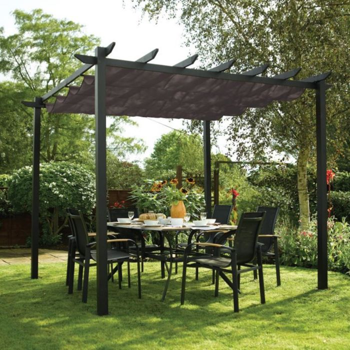 Free Standing Retractable Canopy - Grey