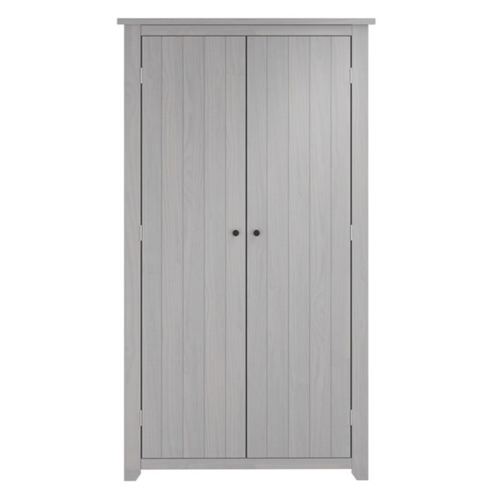 Wardrobe - HARLAN 2 Door Wardrobe Grey 103cm