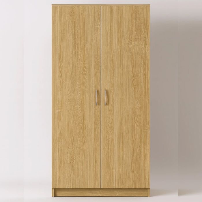 SLEEK 2 Door Wardrobe Oak Finish - 80cm