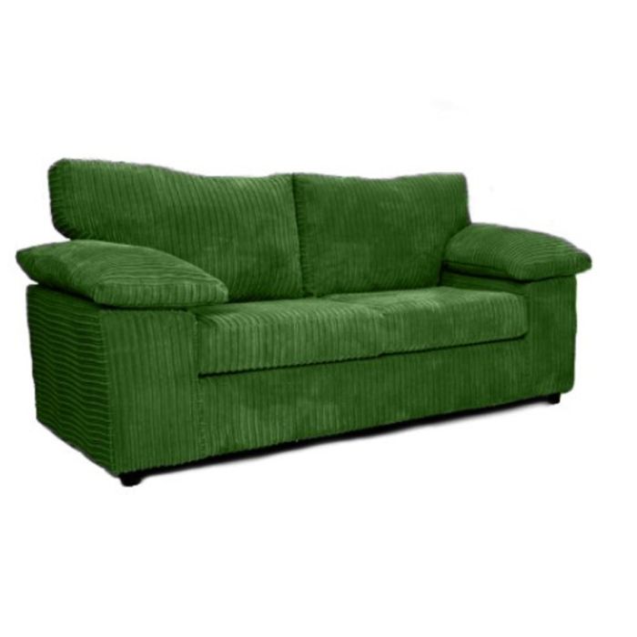 2 Seater Sofa CORDURA Full Back Jumbo Cord Sofa - Green