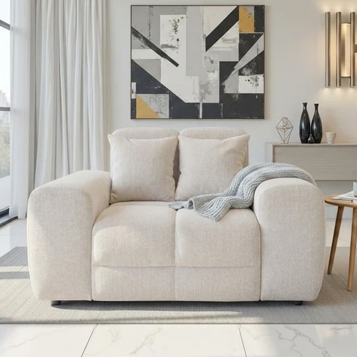 STACIE Fabric Armchair - Natural