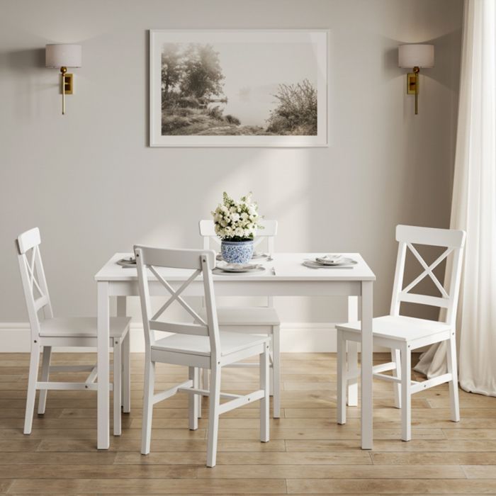 Dining Table - CRAF 4 Seater Table White 118cm