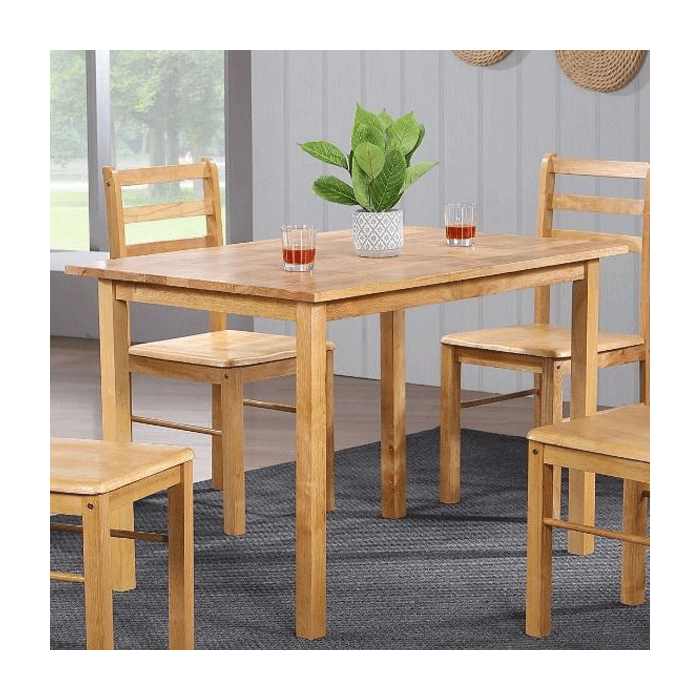 Classic Charm Arcadia Solid Rubberwood Medium Dining Table only in Natural Oak