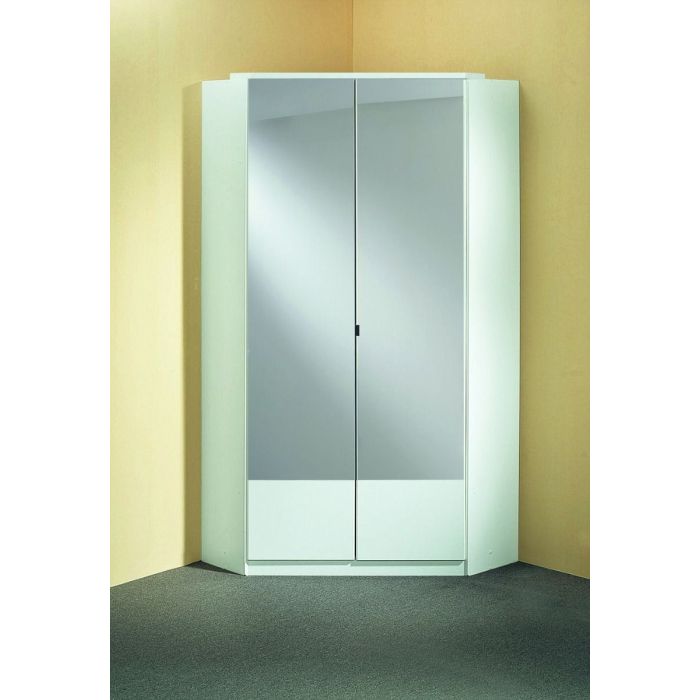 Inagu Mirrored Corner Wardrobe - White