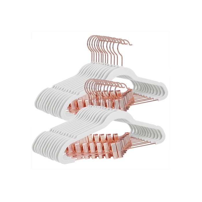 White 24-Pack Velvet Coat Hangers