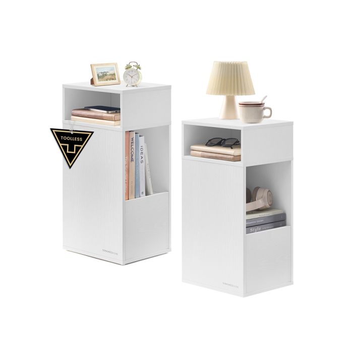 RAVENSFORD Slim Bedside Table Set of 2 - White