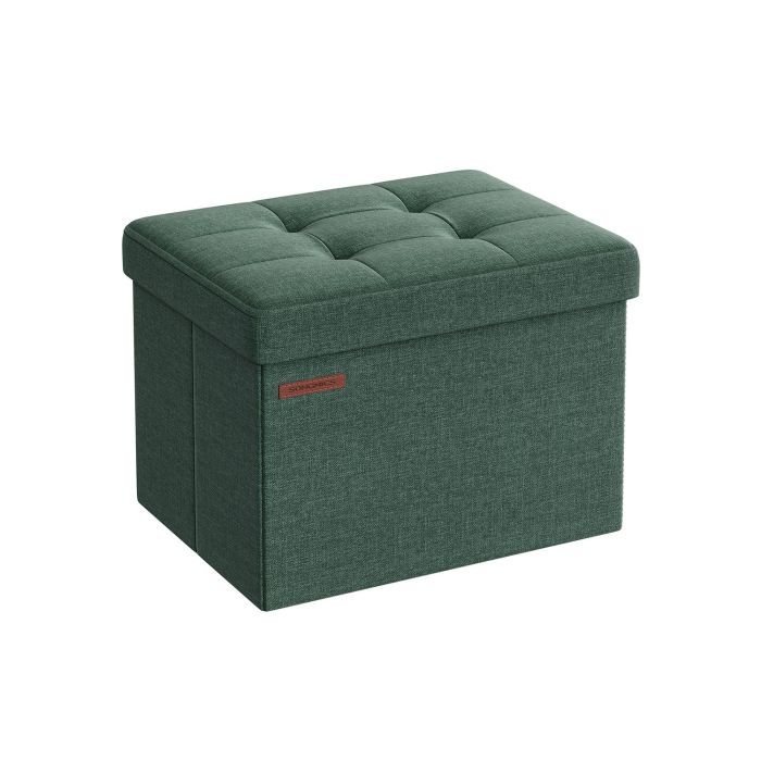 Storage Ottoman - VELSO Foldable Small Ottoman Retro Green