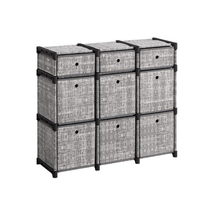 QUINTE Grey Chest of Drawers - Medium-sized, 9 Drawers