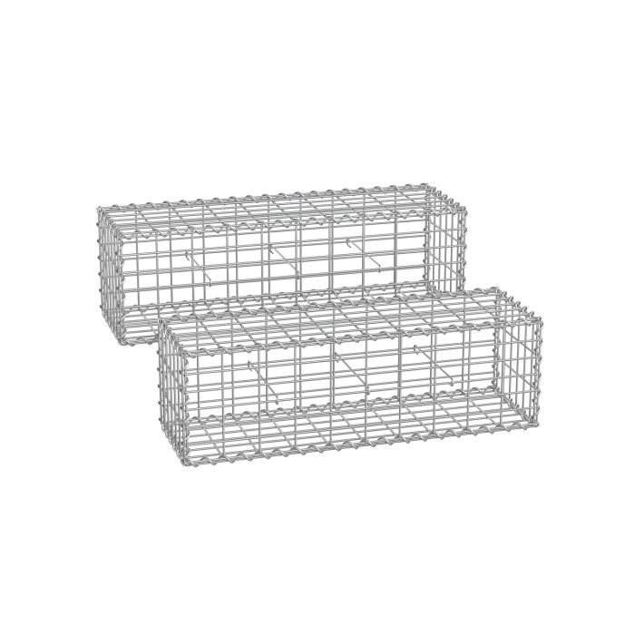 Gabion Cage - MARNIA Metal Mesh Stone Holder - Silver