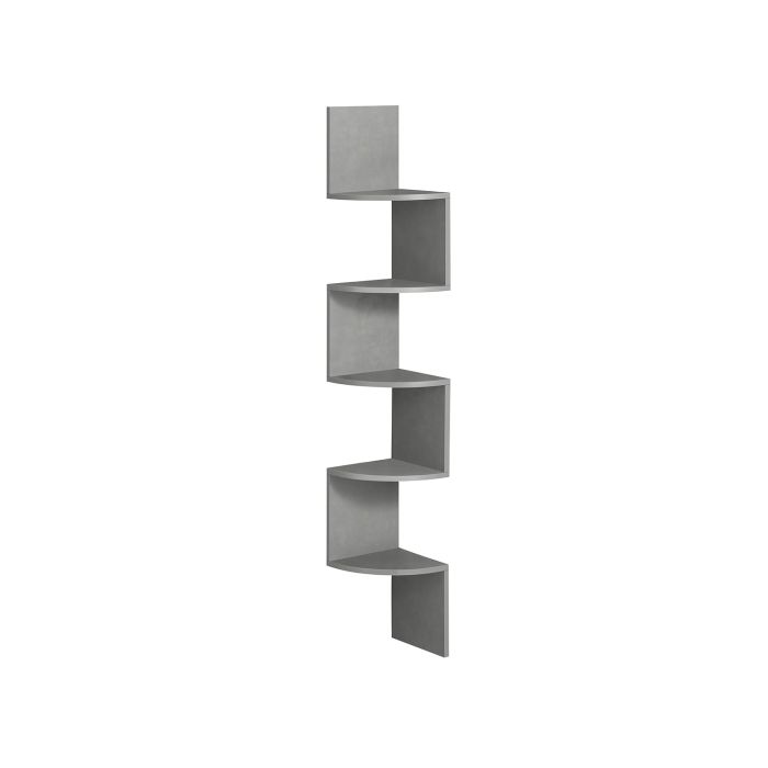 Corner Shelf - LUMLIA 5 Tier Wall Mounted Shelf - Dove Grey