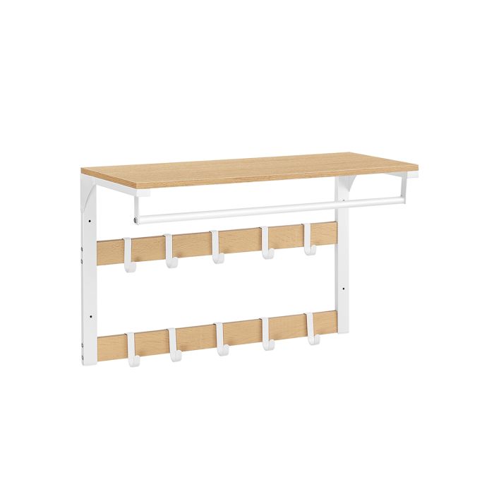 Wall Mounted Coat Rack with 10 Hooks