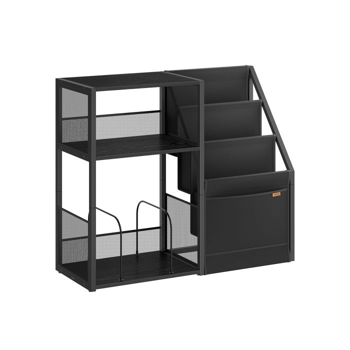 Side Table - SERDA Record Player Stand Vinyl Storage 3 Tier - Ebony Black