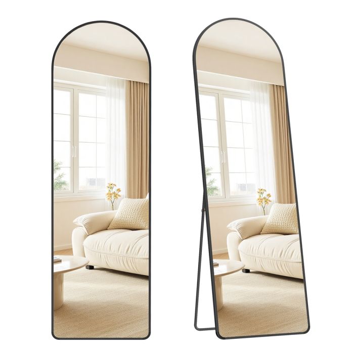 LOXEDE Arched Full Length Mirror 160 x 50 cm - Matte Black