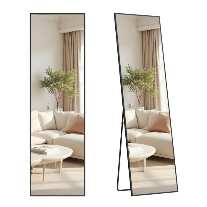 LOXEDE Rectangular Full Length Mirror 150 x 40 cm - Matte Black