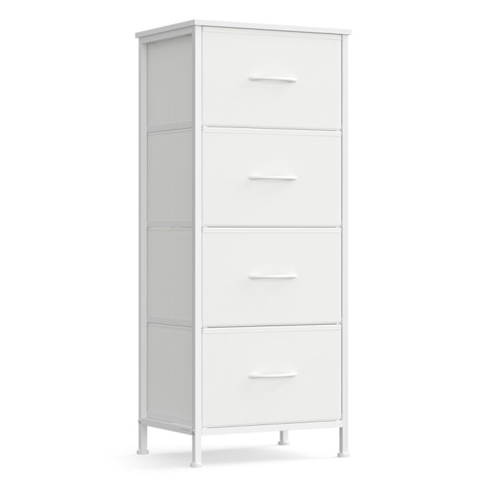 MALOFI Fabric Storage Drawer Unit - Cloud White and Snow White
