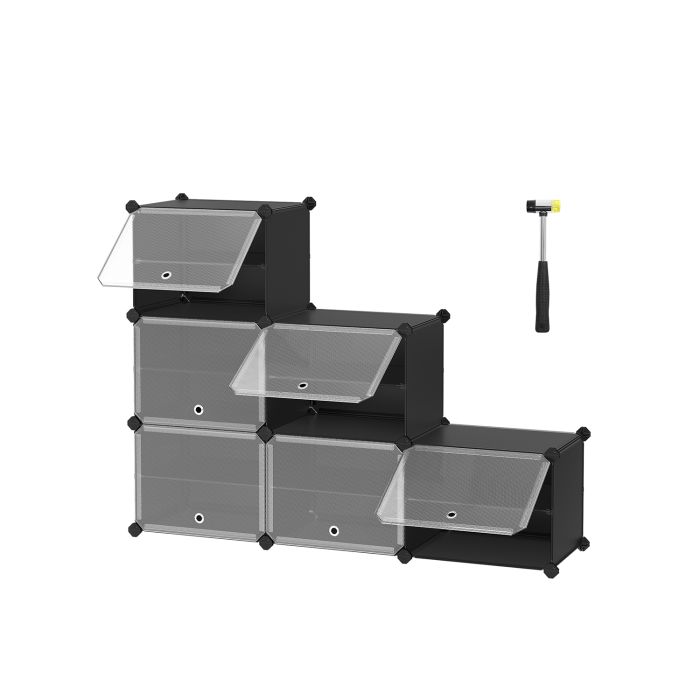 Interlocking Shoe Rack Black