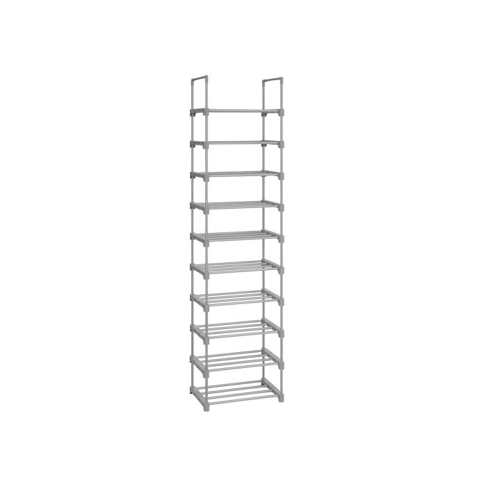 Grey Height-Adjustable Shoe Storage Organiser