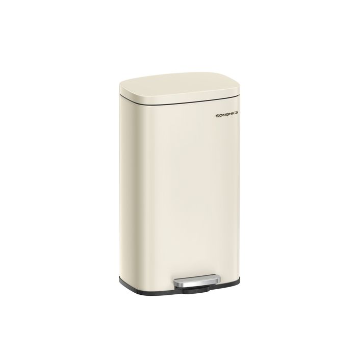 30L Steel Pedal Bathroom Bin - Sand Beige