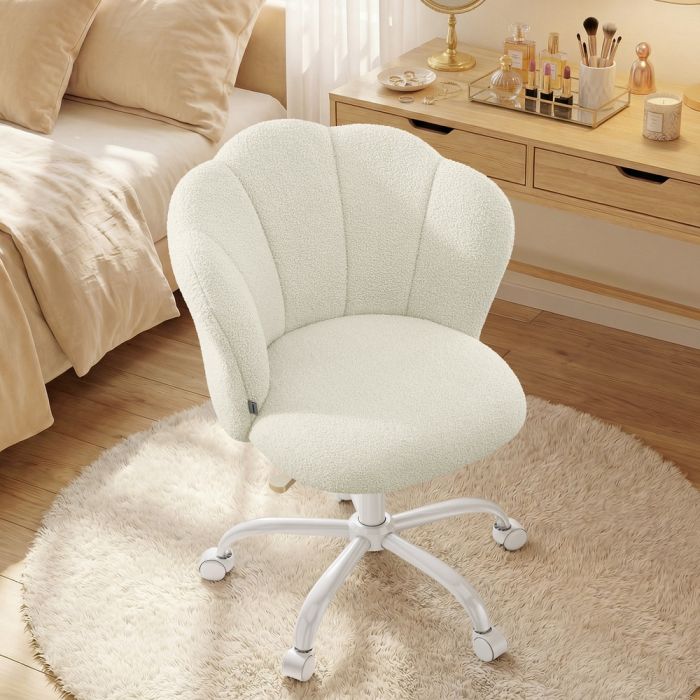 PAGELE Swivel Vanity Chair - Cream White