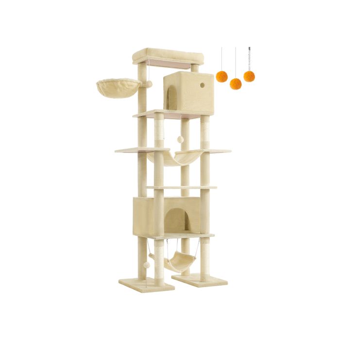 Cat Tree - FINRIA XXL Tower 201 cm Scratching Post - Beige