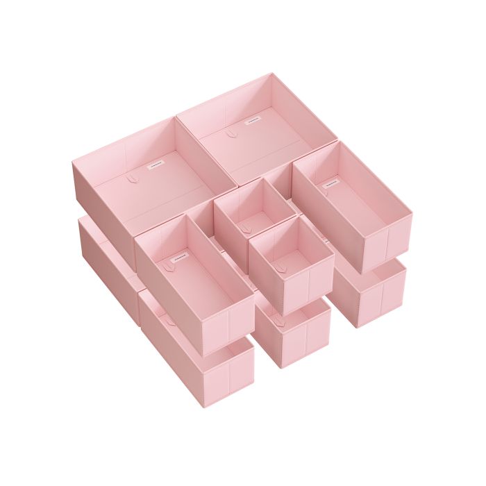 Drawer Organisers - AVOVA Foldable Fabric Set of 12 - Jelly Pink