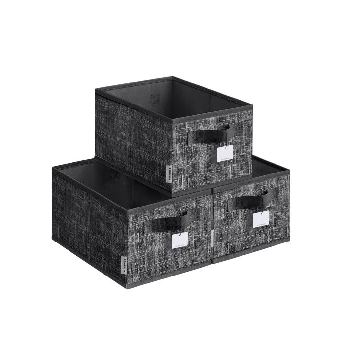 Storage Boxes - MONRO Collapsible Storage Boxes 15cm High - Black