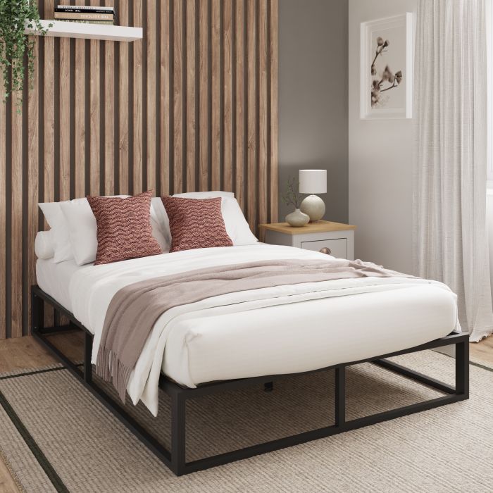 Platform Bed 120cm Black