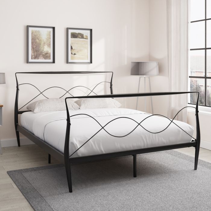 Kingsize Bed - RIVONA 5ft Metal Black