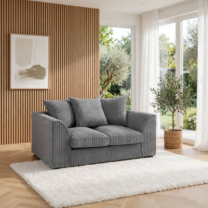 DAVIS Scatterback Jumbo Cord 2 Seater Sofa - Grey