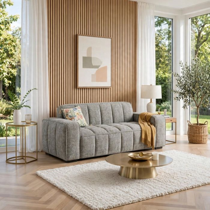 EVERSBY Fabric 3 Seater Sofa - Grey