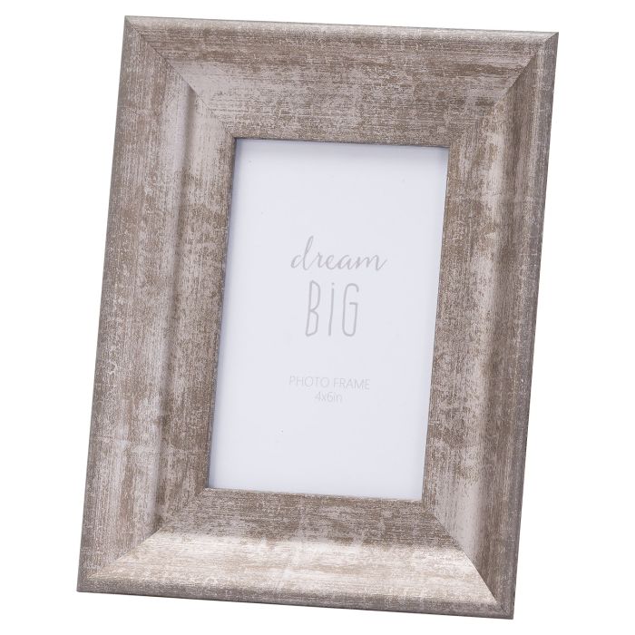 Simple Design Convex Photo Frame 4X6 - Matt Silver