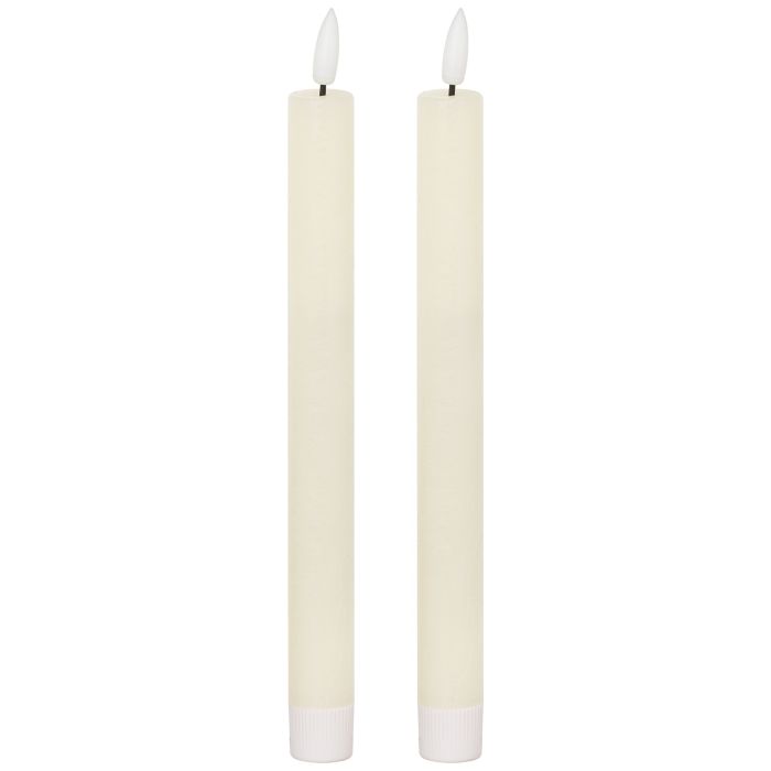 Delux Collection Natural Glow Set of 2 LED Dinner Candles - Ivory