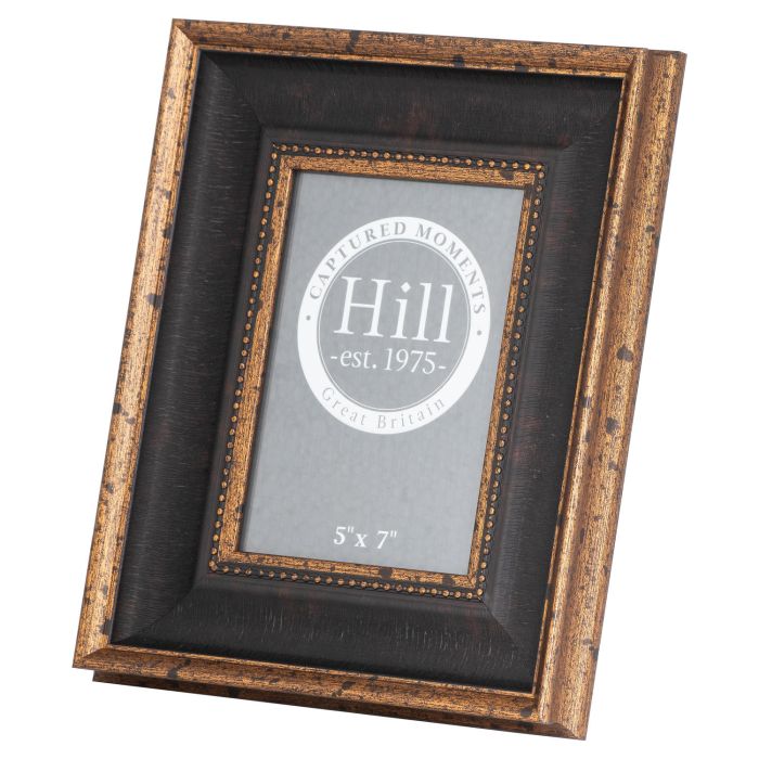 Antique Gold Beaded 5X7 Photo Frame - Black