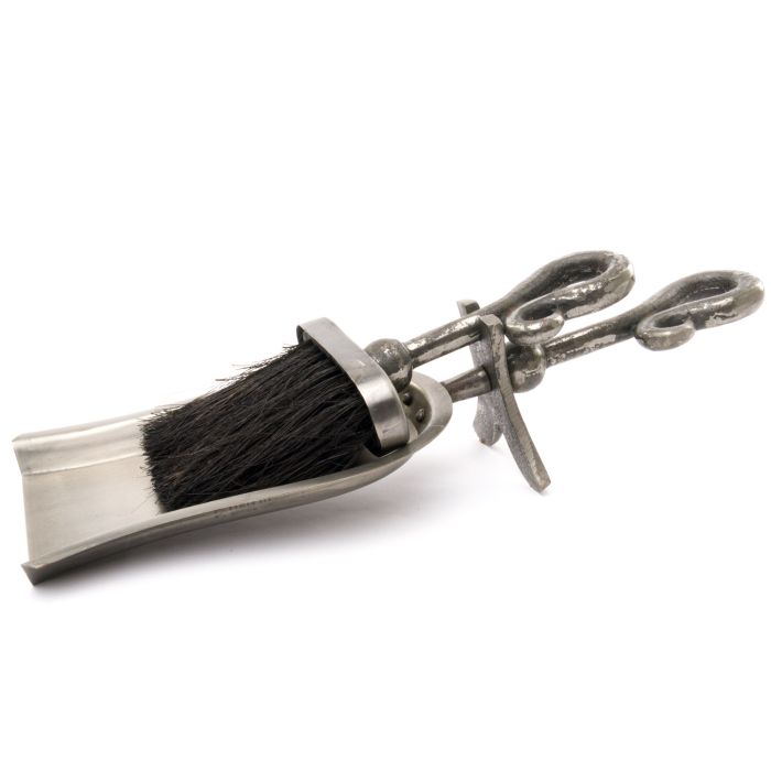 Crook Handled Hearth Tidy - Antique Pewter