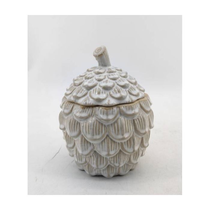 Ceramic Pine Cone Trinket Dish With Lid - Large