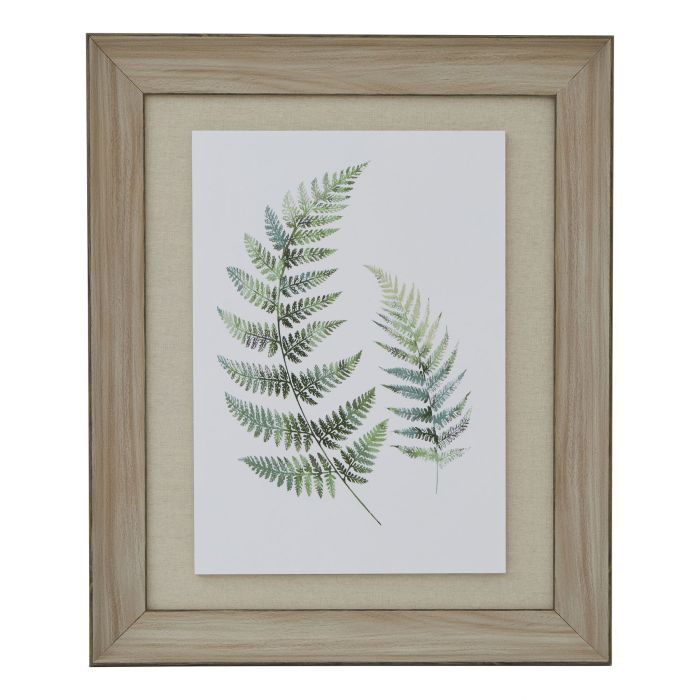 Watercolour Fern Duo Washed Wood Frame