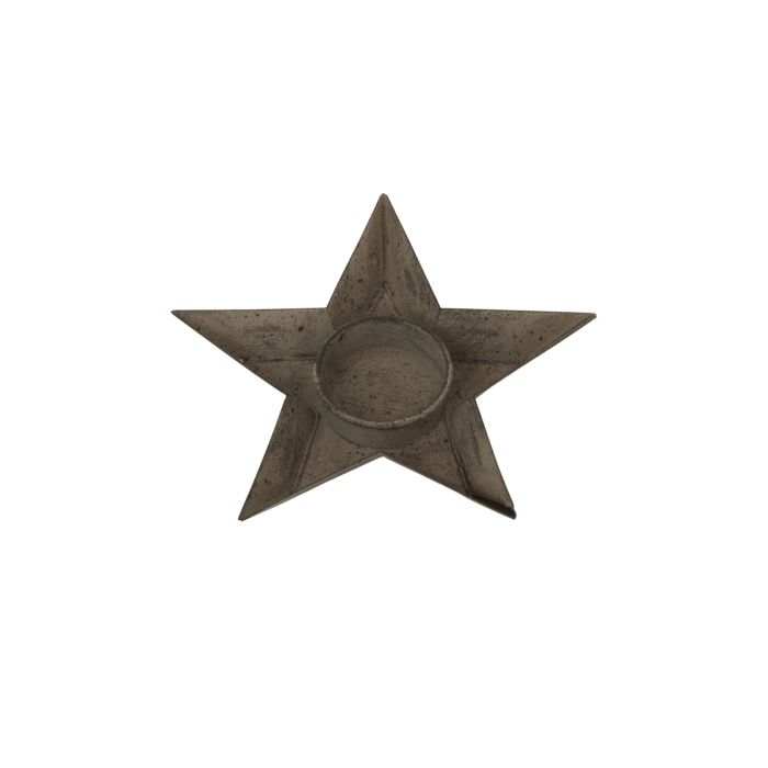 HERITAGE Rustic Metal Star Tealight Holder - Brown